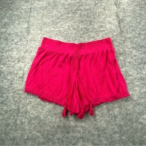 No Boundaries‎ Womens Pink Low Rise Elastic Waist Drawstring Shorts Size XXL
